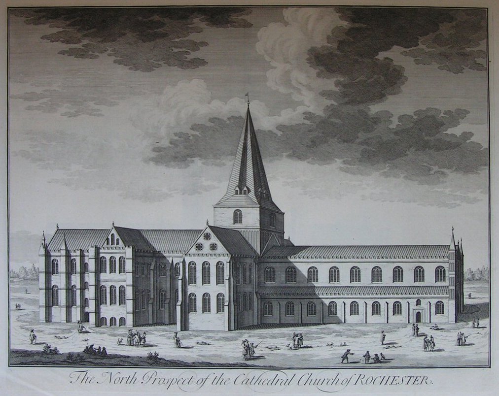 Print - The North Prospect of the Cathedral Church of Rochester