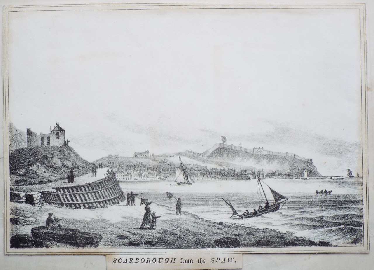 Lithograph - Scarborough from the Spaw.