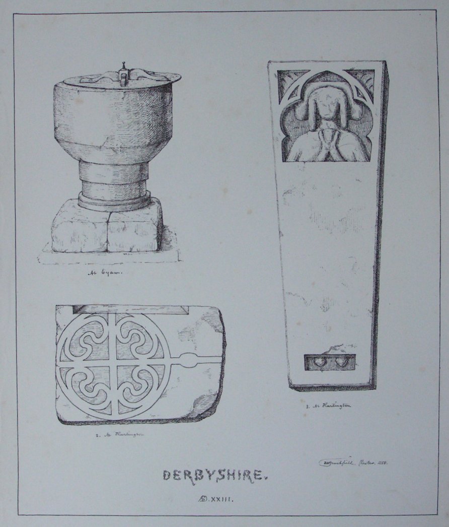 Lithograph - Derbyshire. 1.At Eyam. 2. At Hartington. 3. At Hartingston.