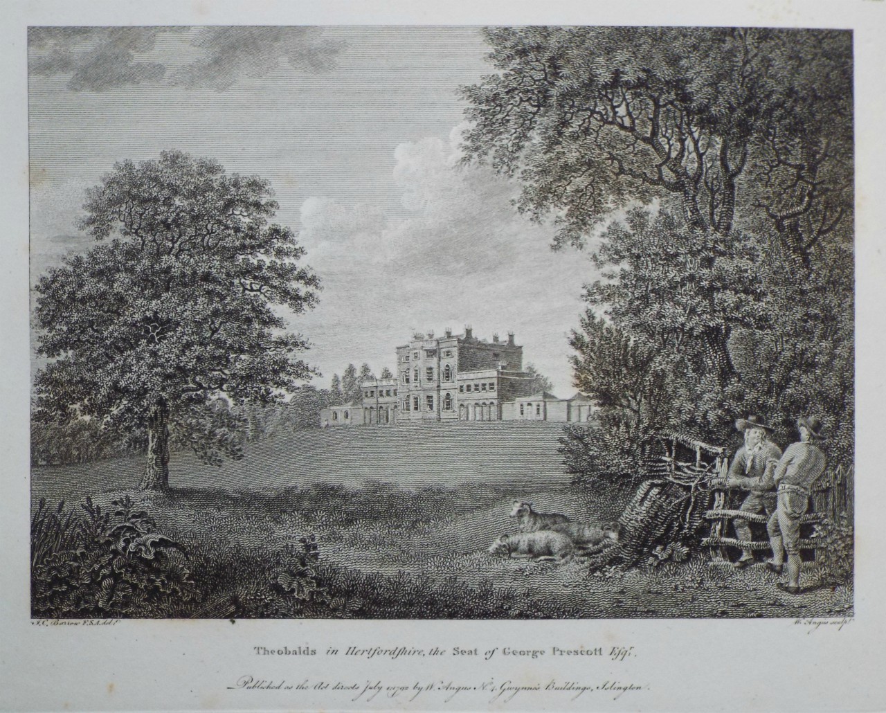 Print - Theobalds in Hertfordshire, the Seat of George Prescott Esqr. - Angus