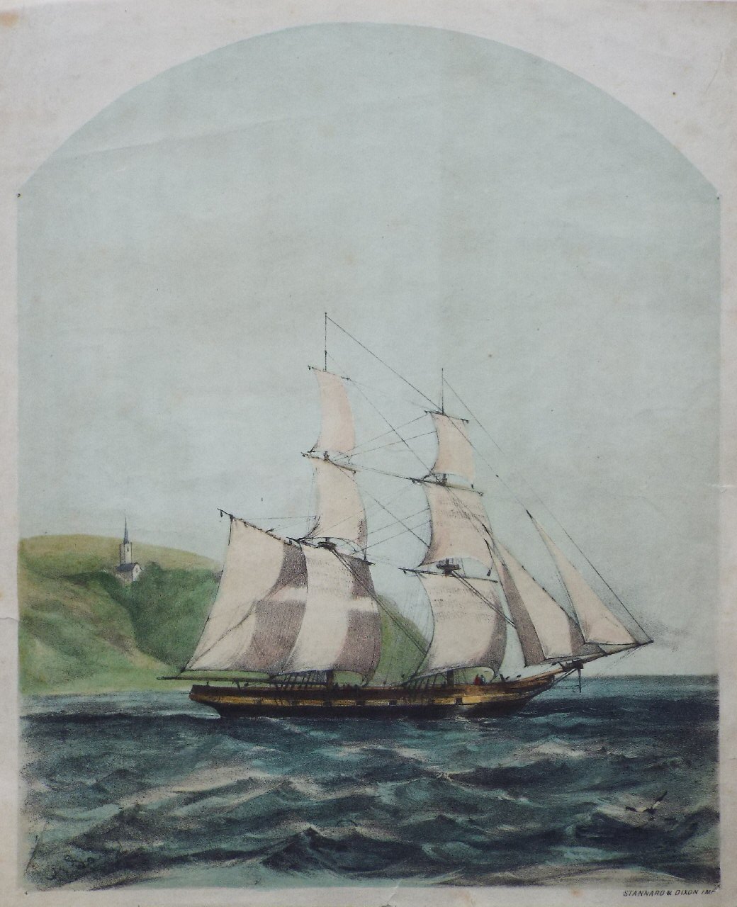 Lithograph - (Sailing ship)