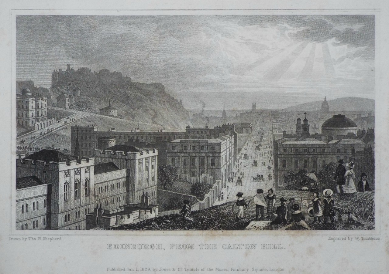 Print - Edinburgh, from the Calton Hill. - Tombleson