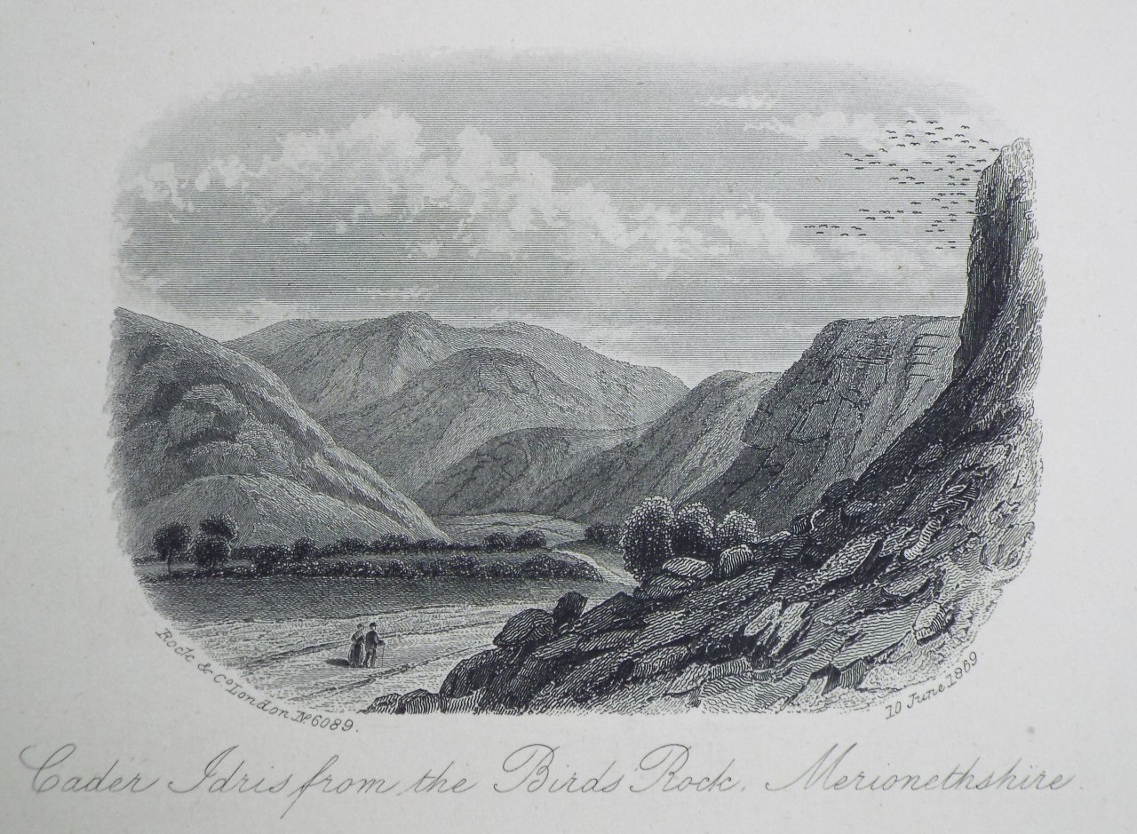 Steel Vignette - Caernarvonshire Mountains from Harlech Castle. - Rock