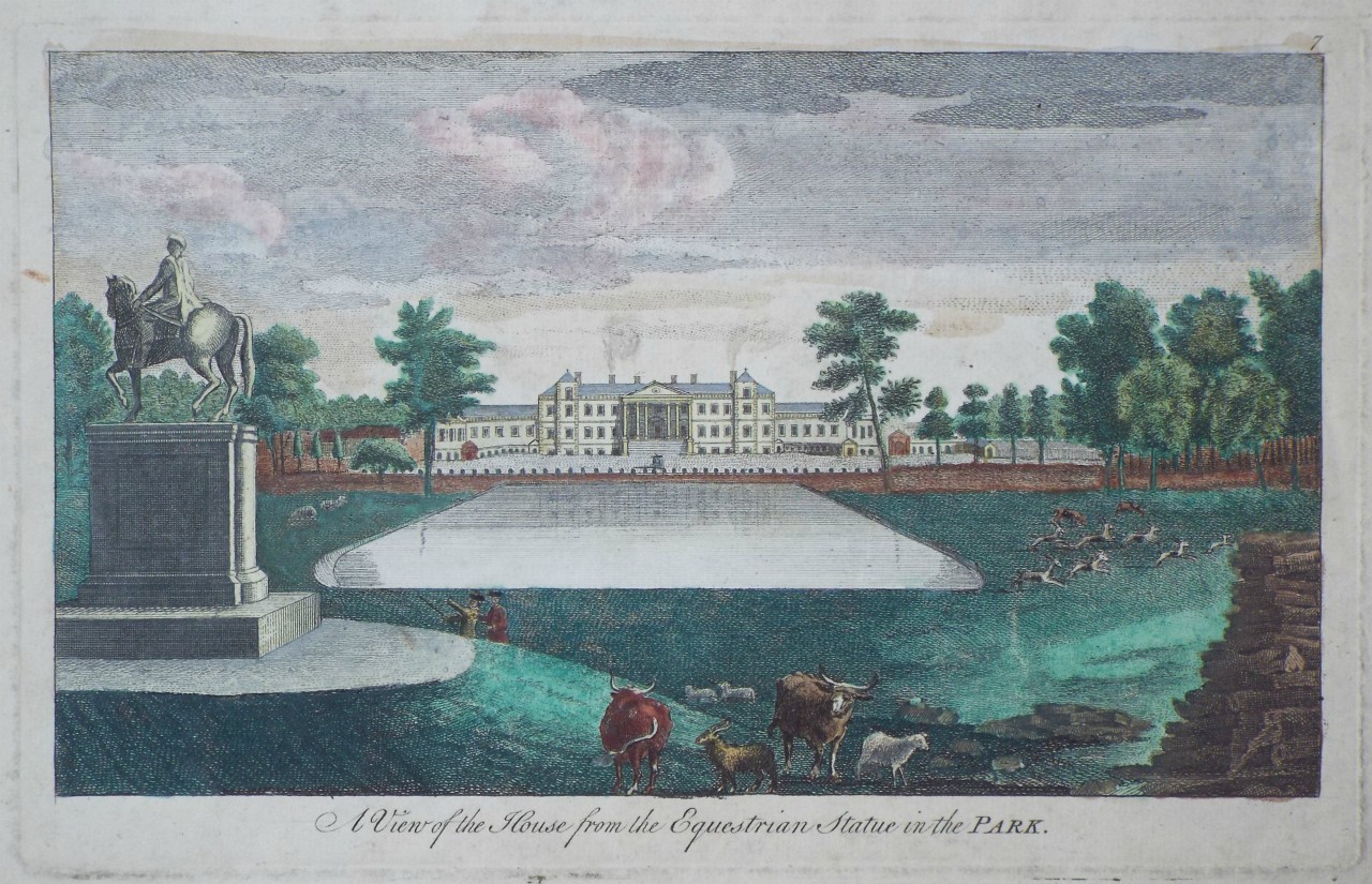 Print - A View of the House from the Equestrian Statue in the Park.