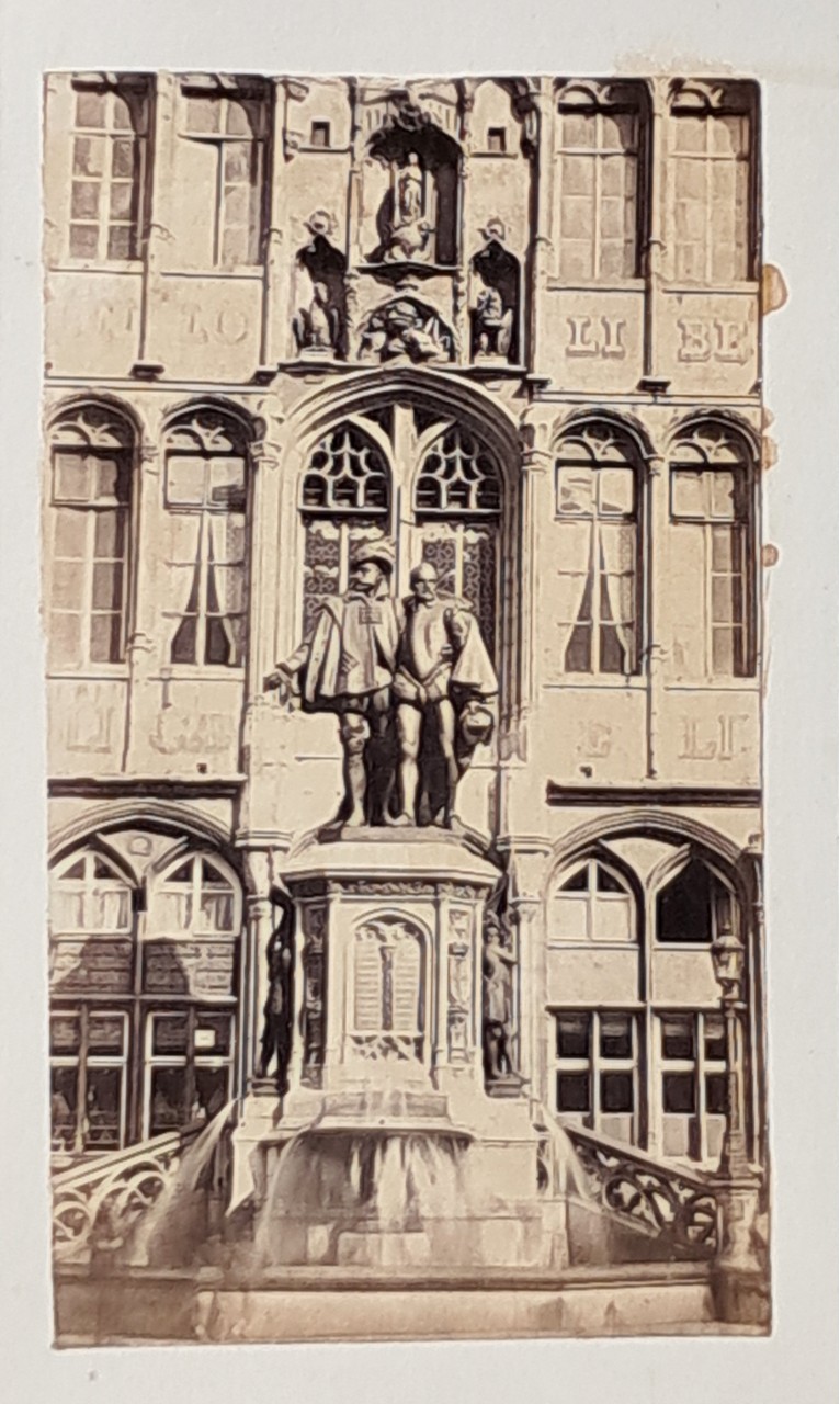 Photograph - Monument to Counts Egmont and Hornes in the Petit Sablon garden,  Brussels