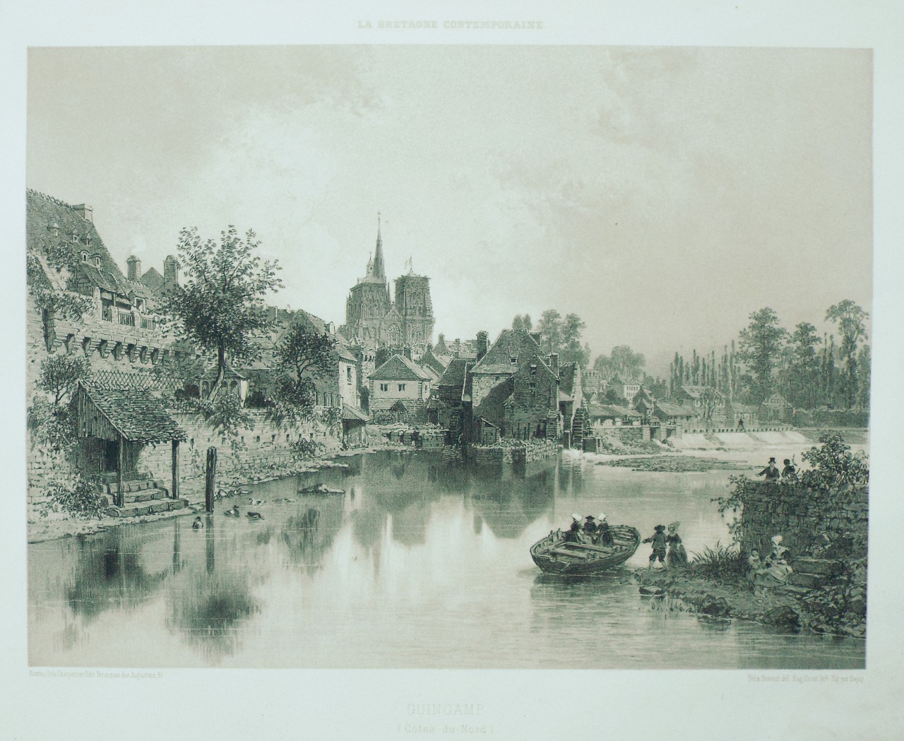 Lithograph - Guingamp. (Cotes-du-Nord) - Ciceri
