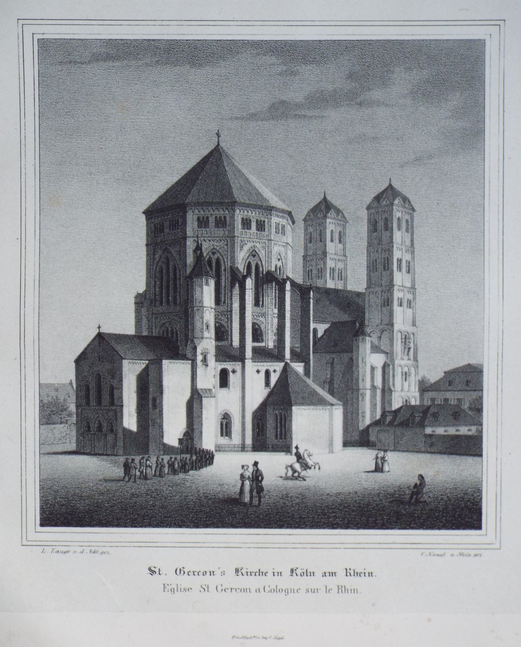 Lithograph - St. Gereon's Kirche in Koln am Rhein.
Eglise St Gereon a Cologne sur le Rhin. - Knauth