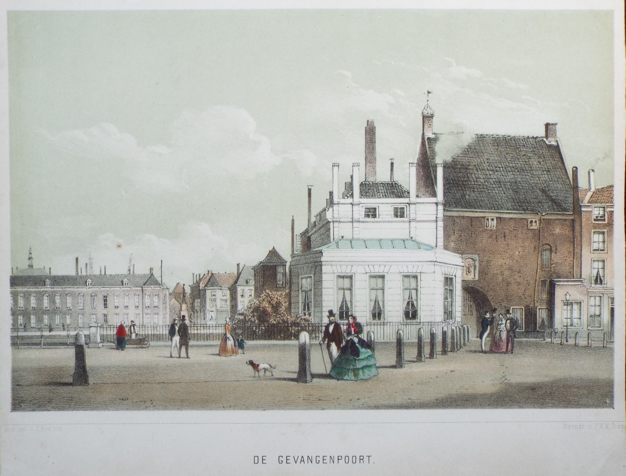 Lithograph - De Gevangenpoort. - Bos