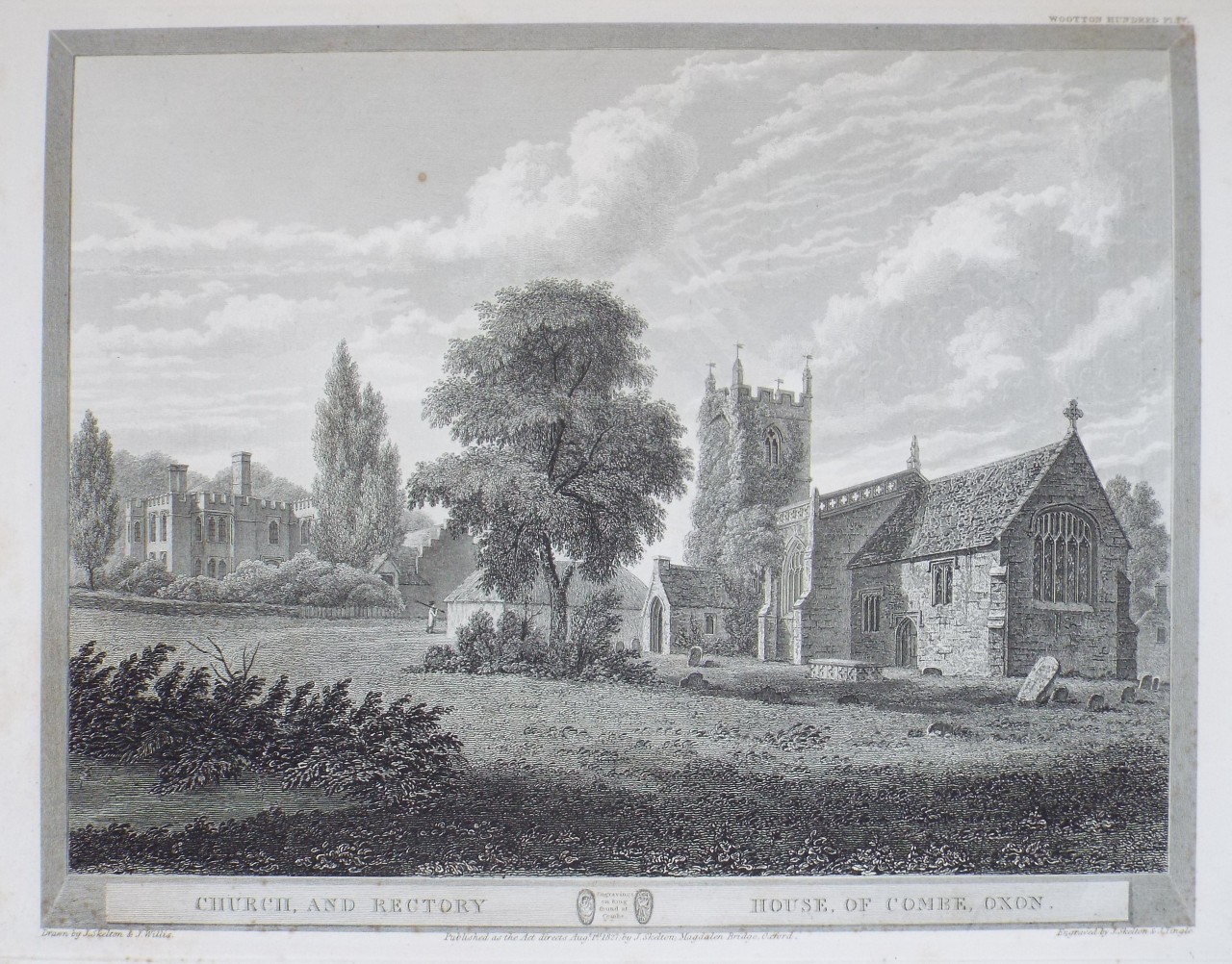 Print - Church and Rectory House of Combe, Oxon. - Skelton
