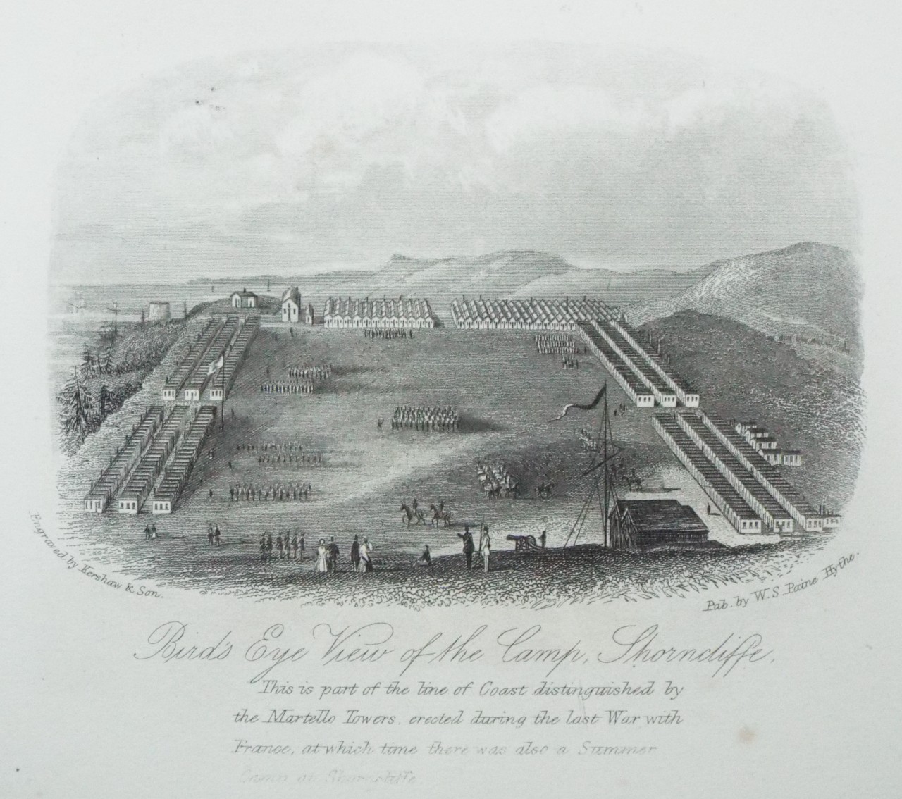 Steel Vignette - Bird's Eye View of the Camp, Shorncliffe. - Kershaw