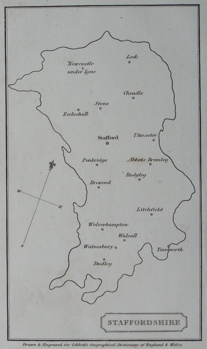 Map of Staffordshire - Cobbett