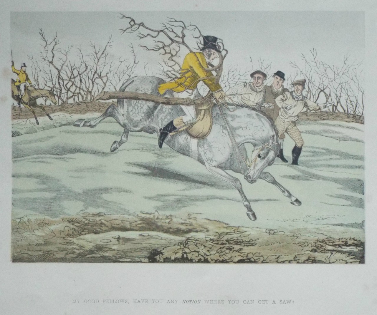 Chromo-lithograph - My good fellows, have you any Notion where you can get a saw!