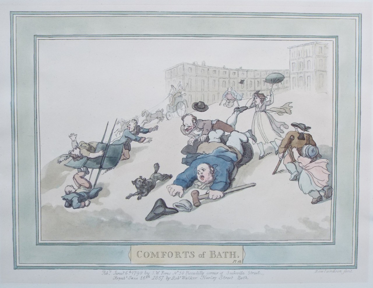 Etching - Comforts of Bath. Pl 12. - Rowlandson