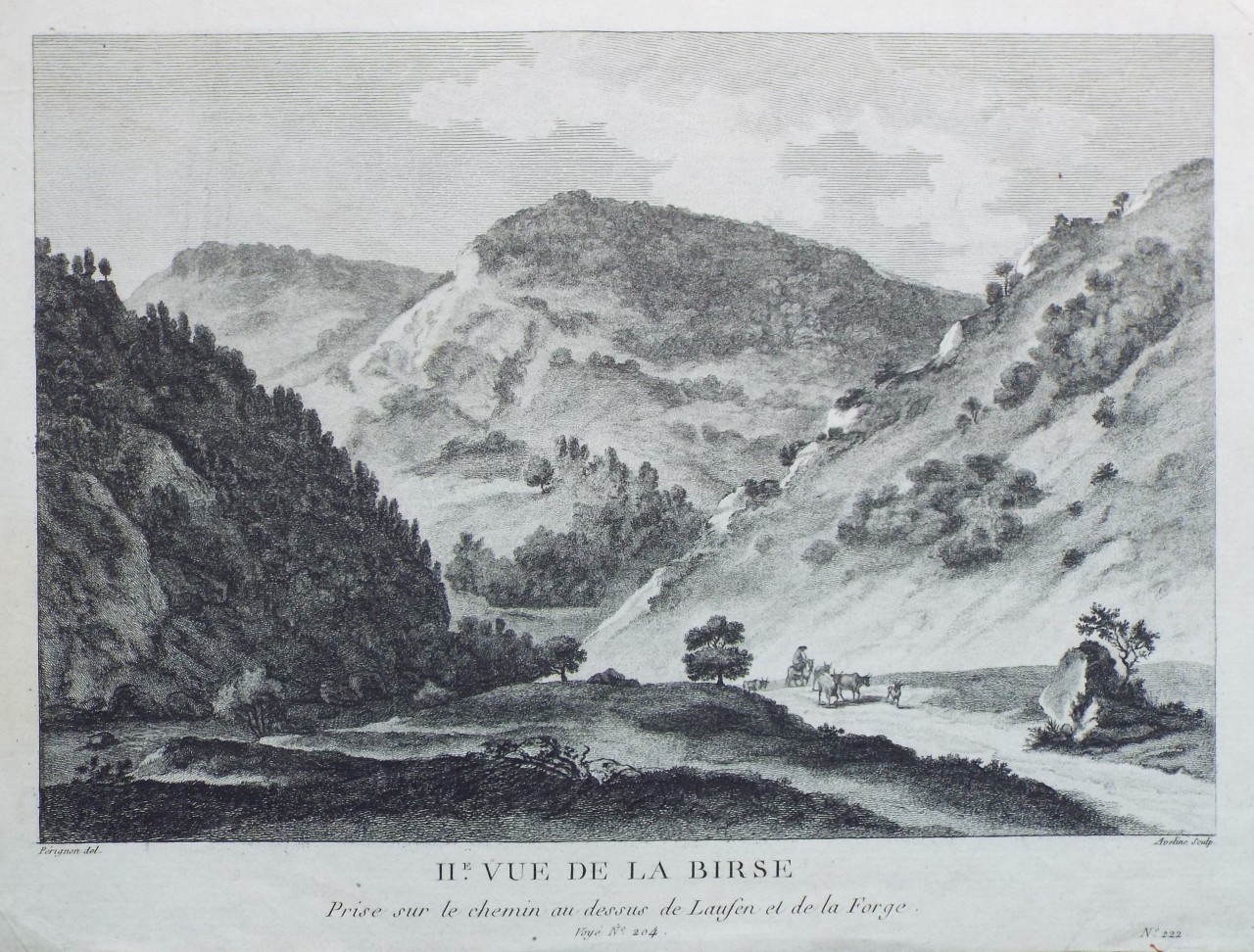 Print - IIe. Vue de la Birse Prise sur le chemin au dessus de Laufen et de la Forge. - 