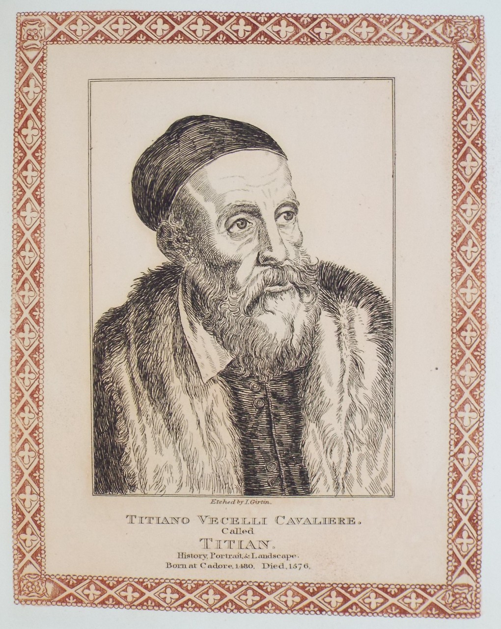 Etching - Titiano Vecelli Cavaliere. Called Titian. - Girtin
