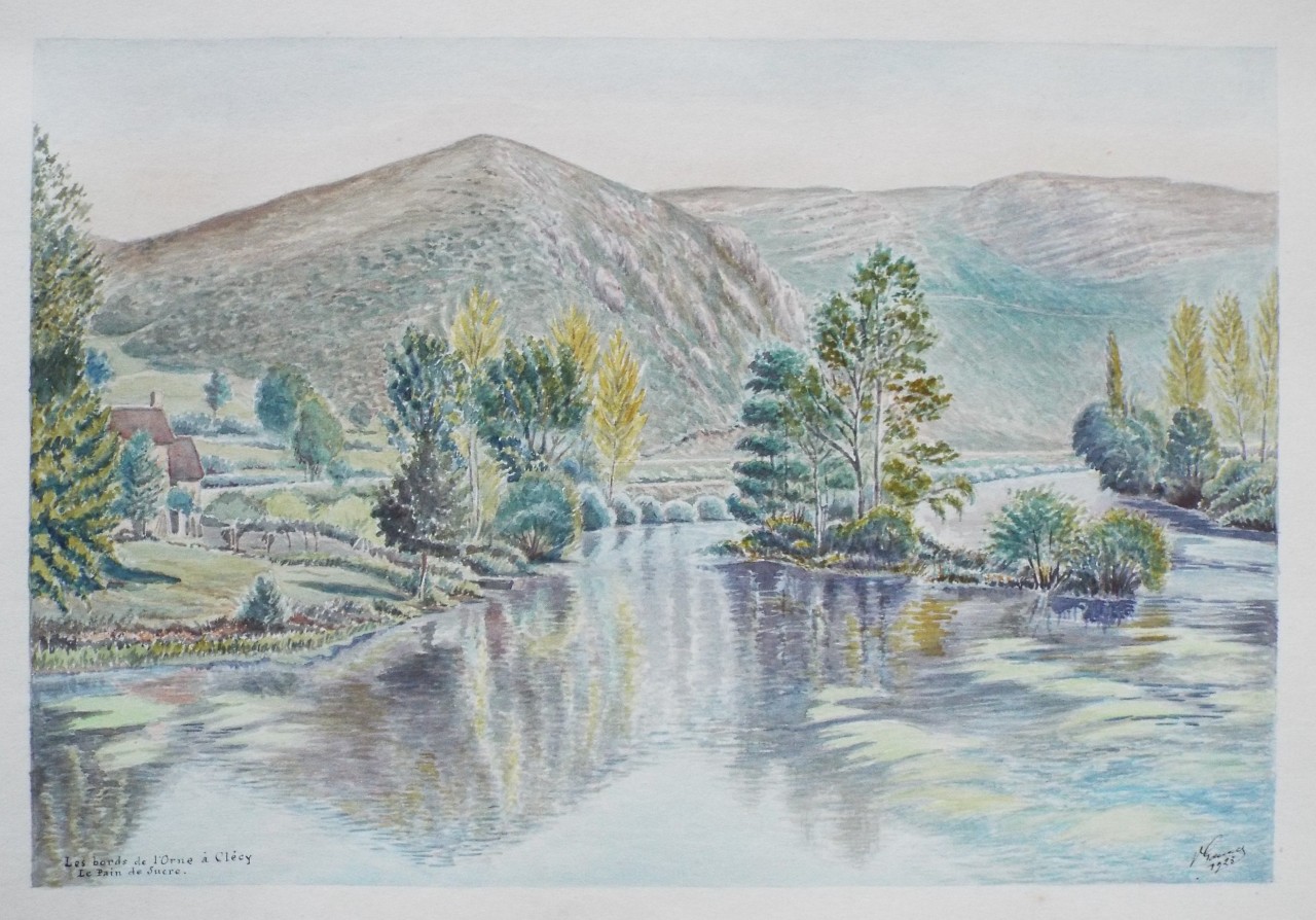 Watercolour - Les bords de l'Orne a Clecy Le Paid du Sucre.