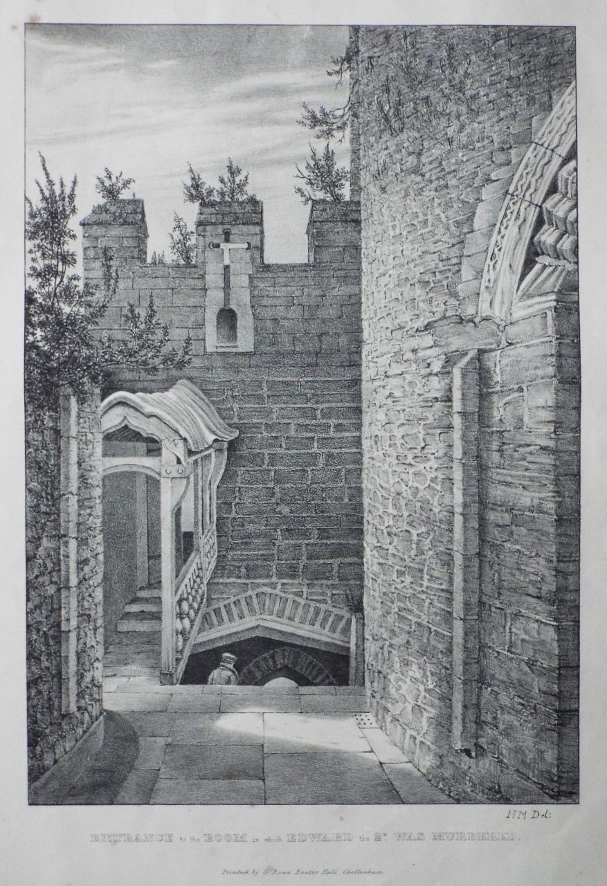 Lithograph - Entrance to the Room in which Edward the 2d. was Murdered. (in Berkeley Castle) - Marklove