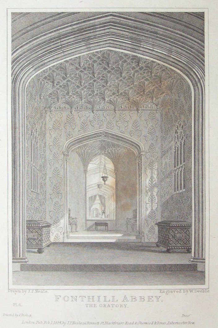 Print - Fonthill Abbey The Oratory - Deeble