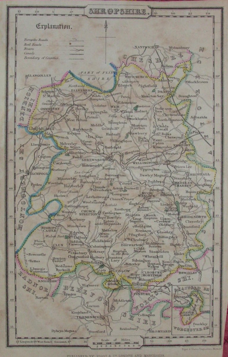 Map of Shropshire - Pigot & Slater