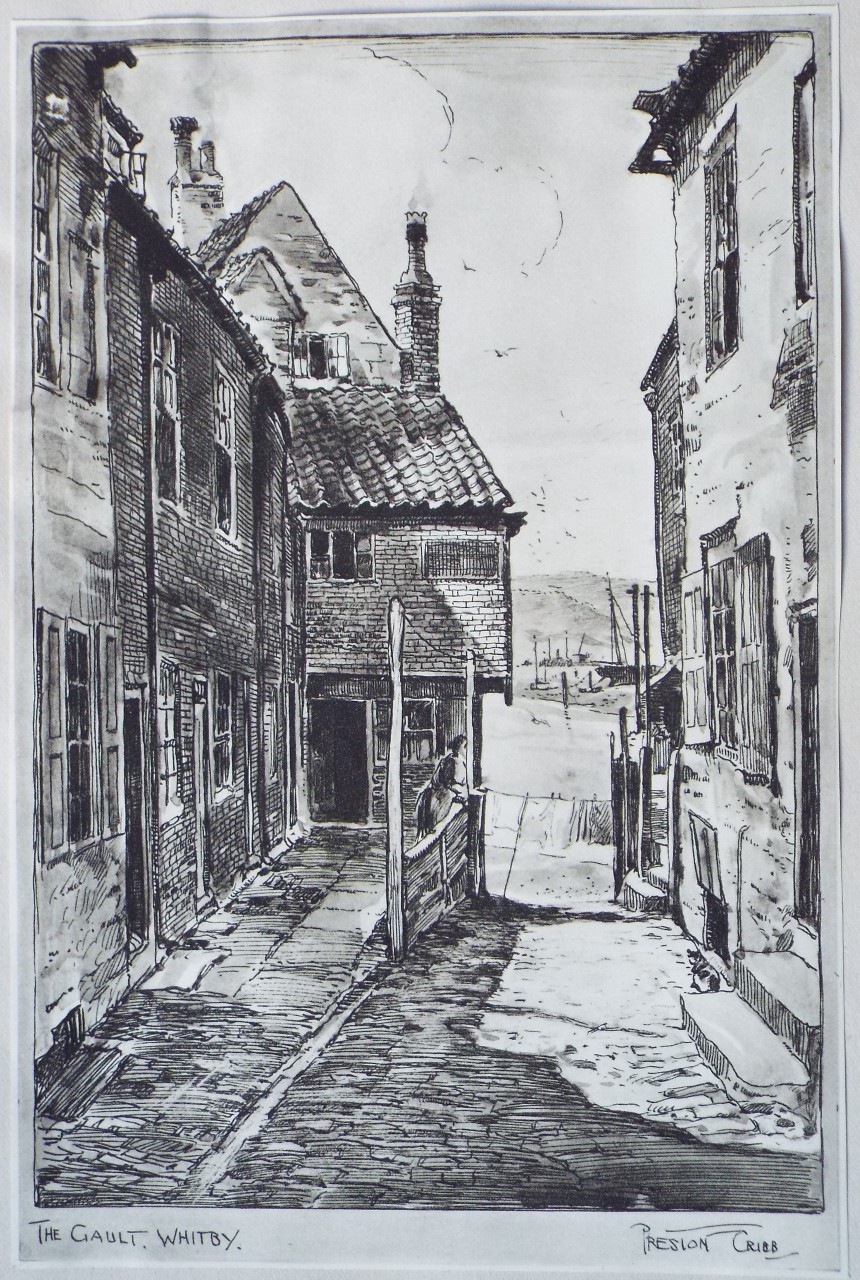 Etching - The Gault, Whitby. - Cribb