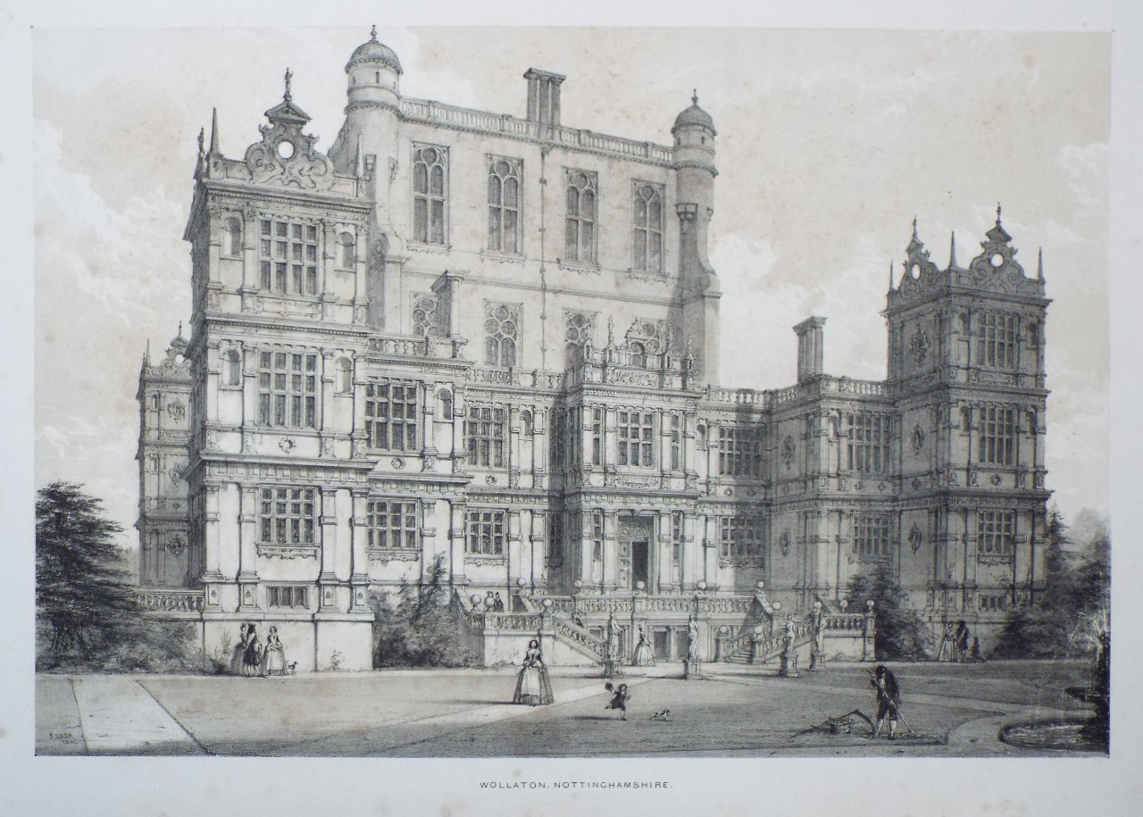 Lithograph - Wollaton, Nottinghamshire. - Nash