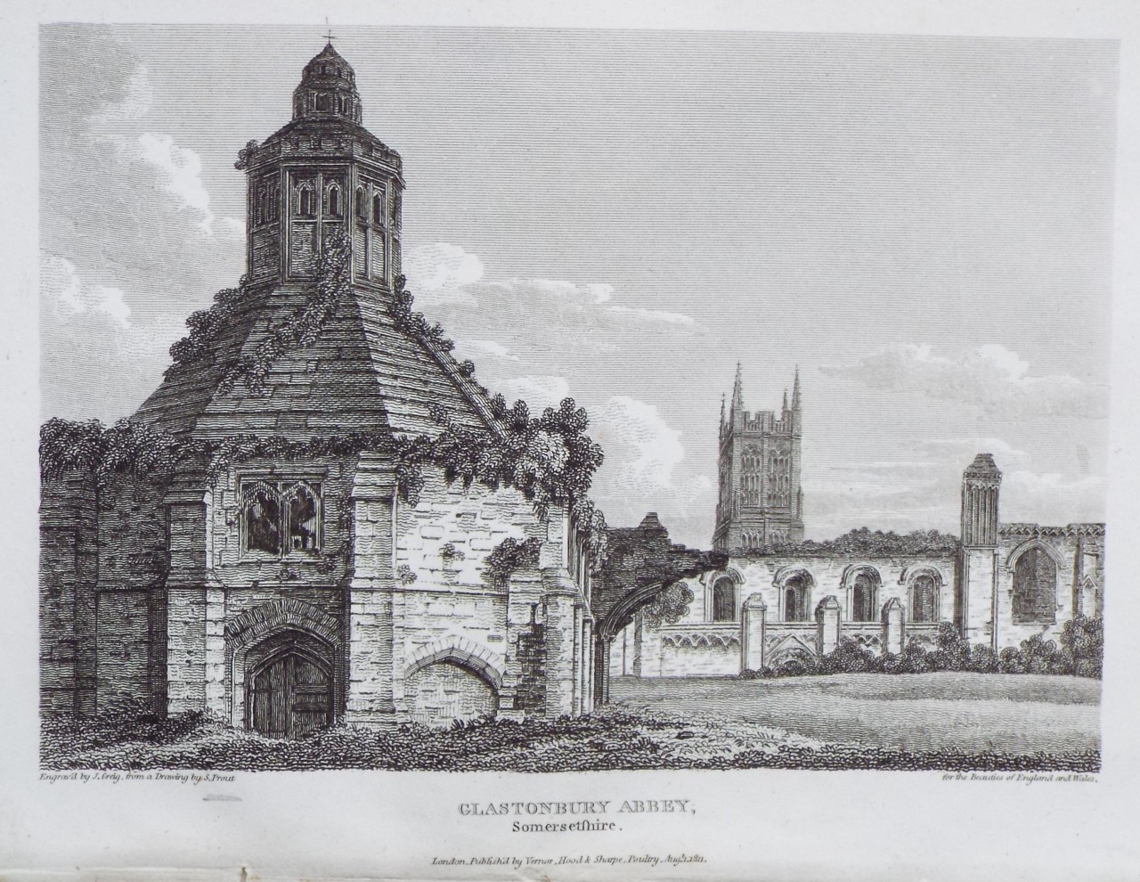 Print - Glastonbury Abbey, Somersetshire - Greig