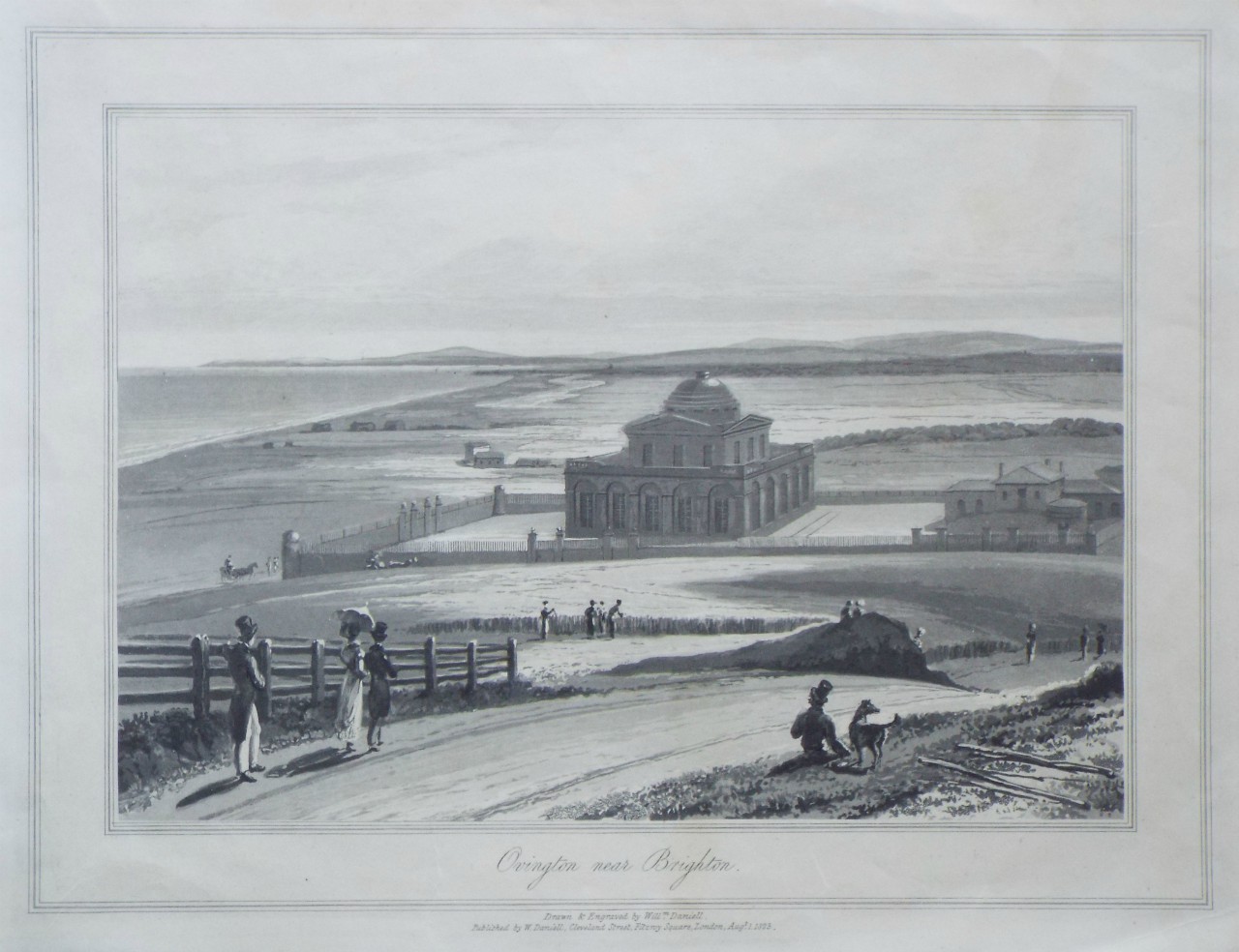 Aquatint - Ovington near Brighton. - Daniell