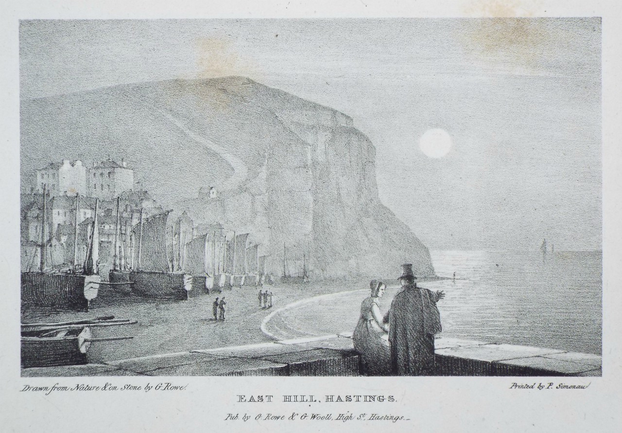 Lithograph - East Hill, Hastings. - Rowe