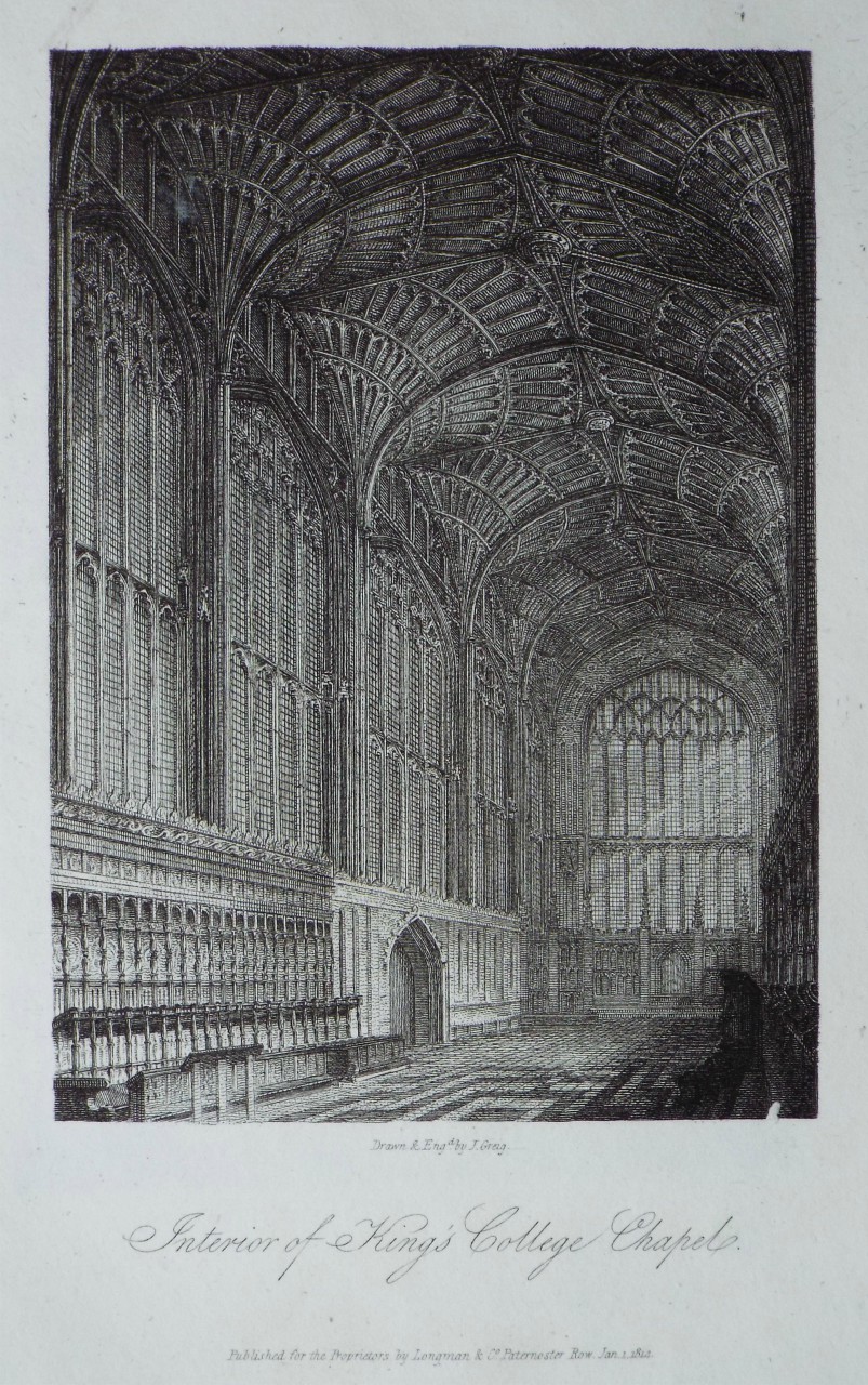 Print - Interior of King's College Chapel. - Greig