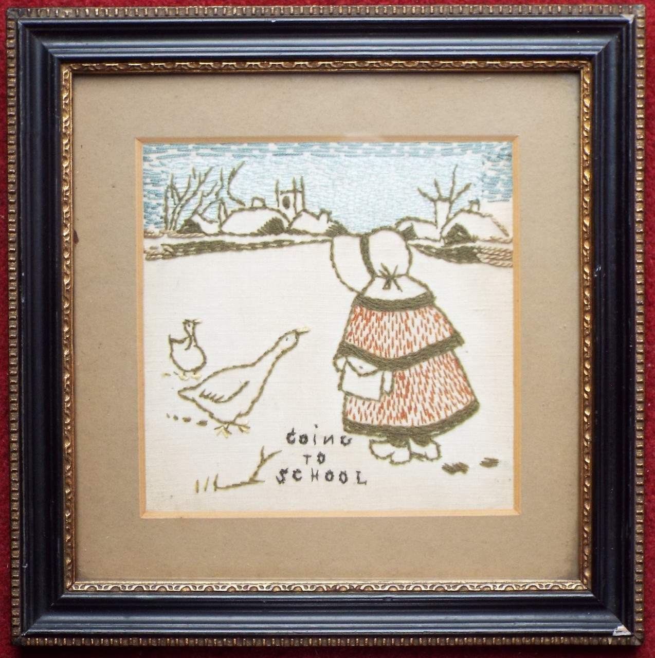 Embroidery - Going to School  (in the snow)