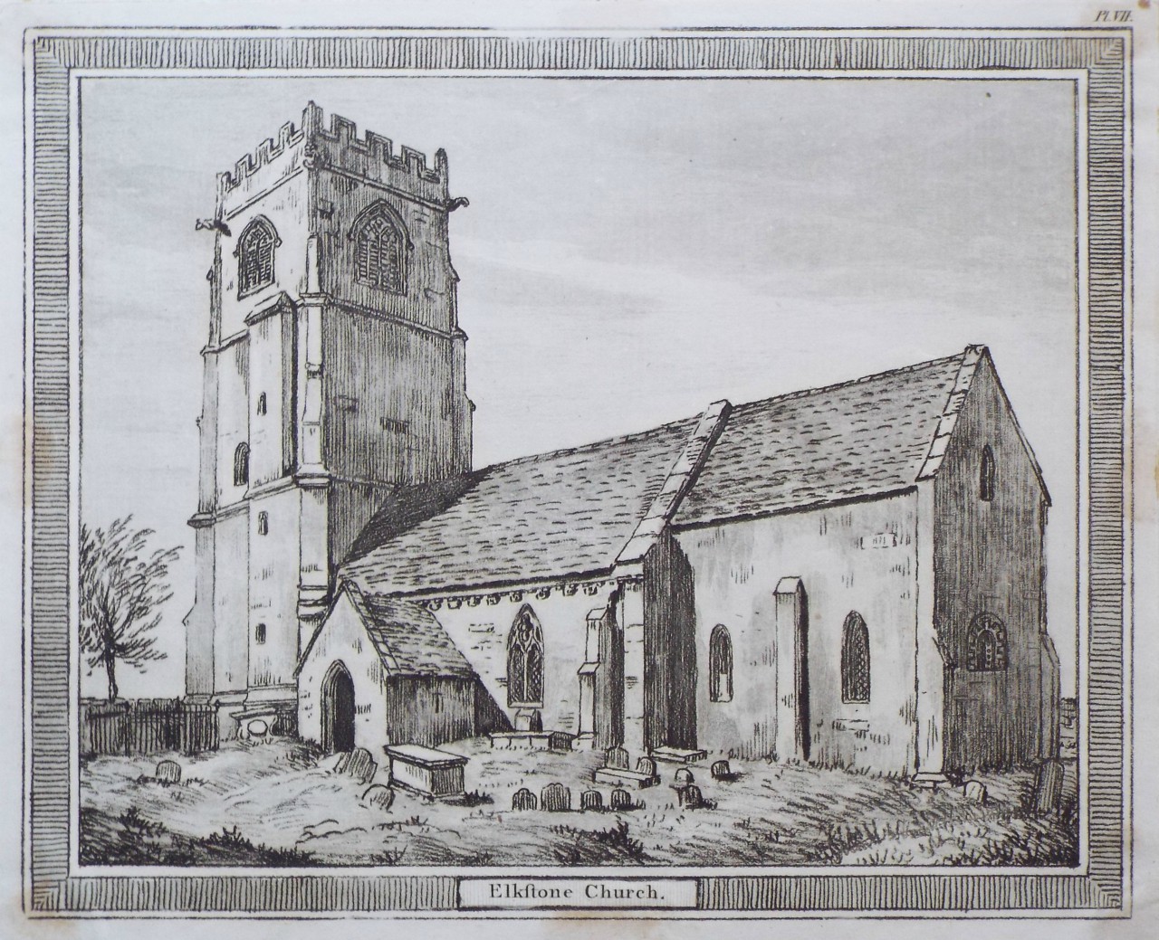 Etching with aquatint - Elkstone Church.