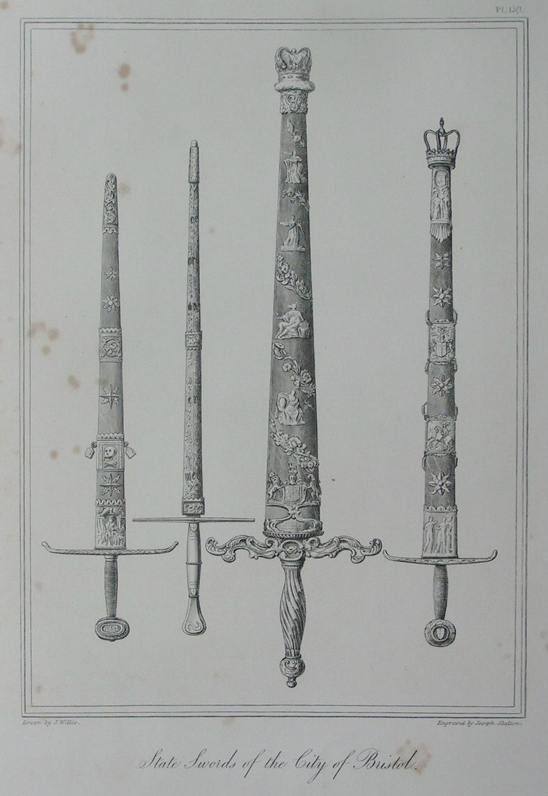 Etching - State Swords of the City of Bristol. - Skelton