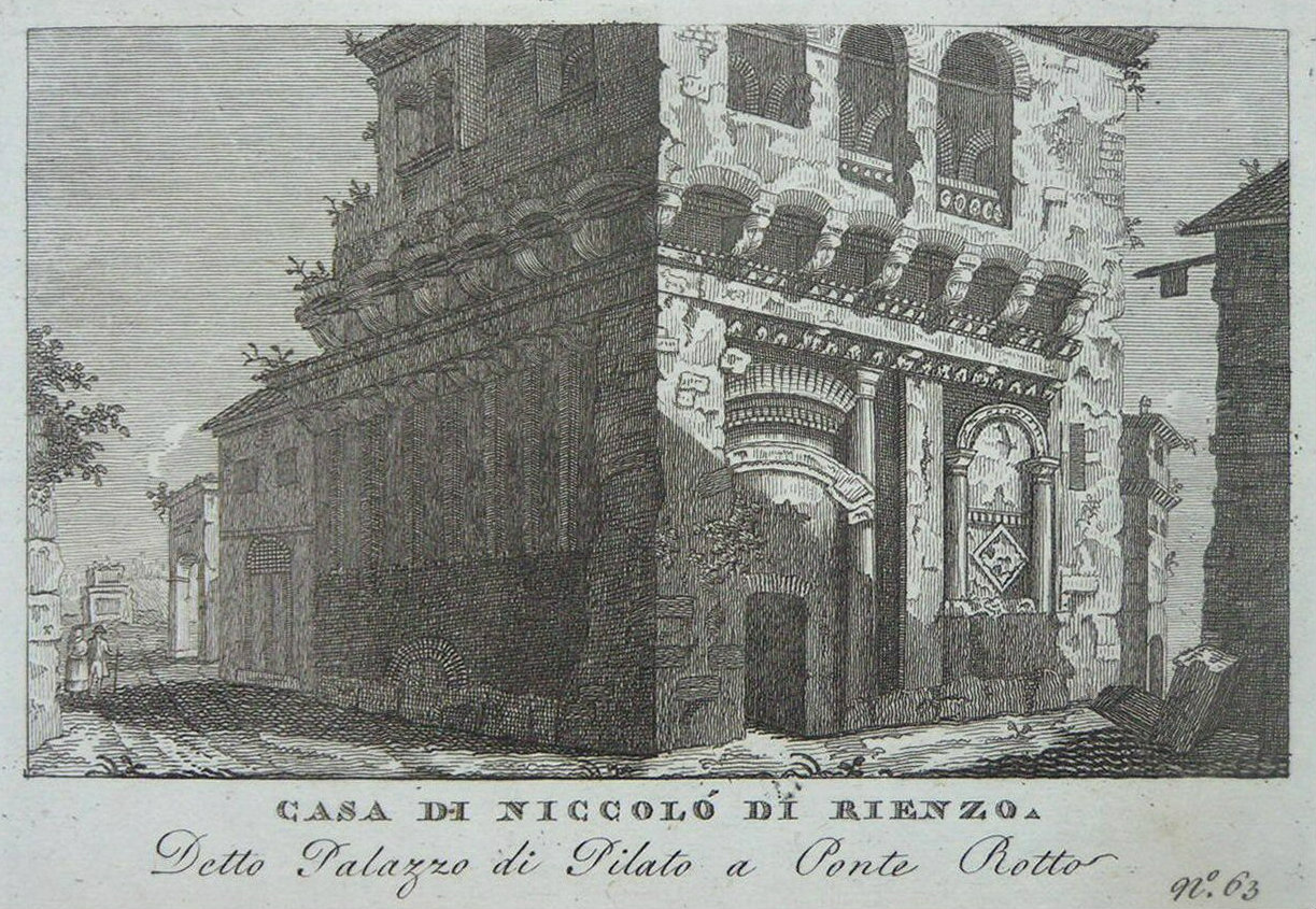 Print - Casa di Niccolo di Rienzo. Detto Palazzo di Pilato a Ponte Rotto