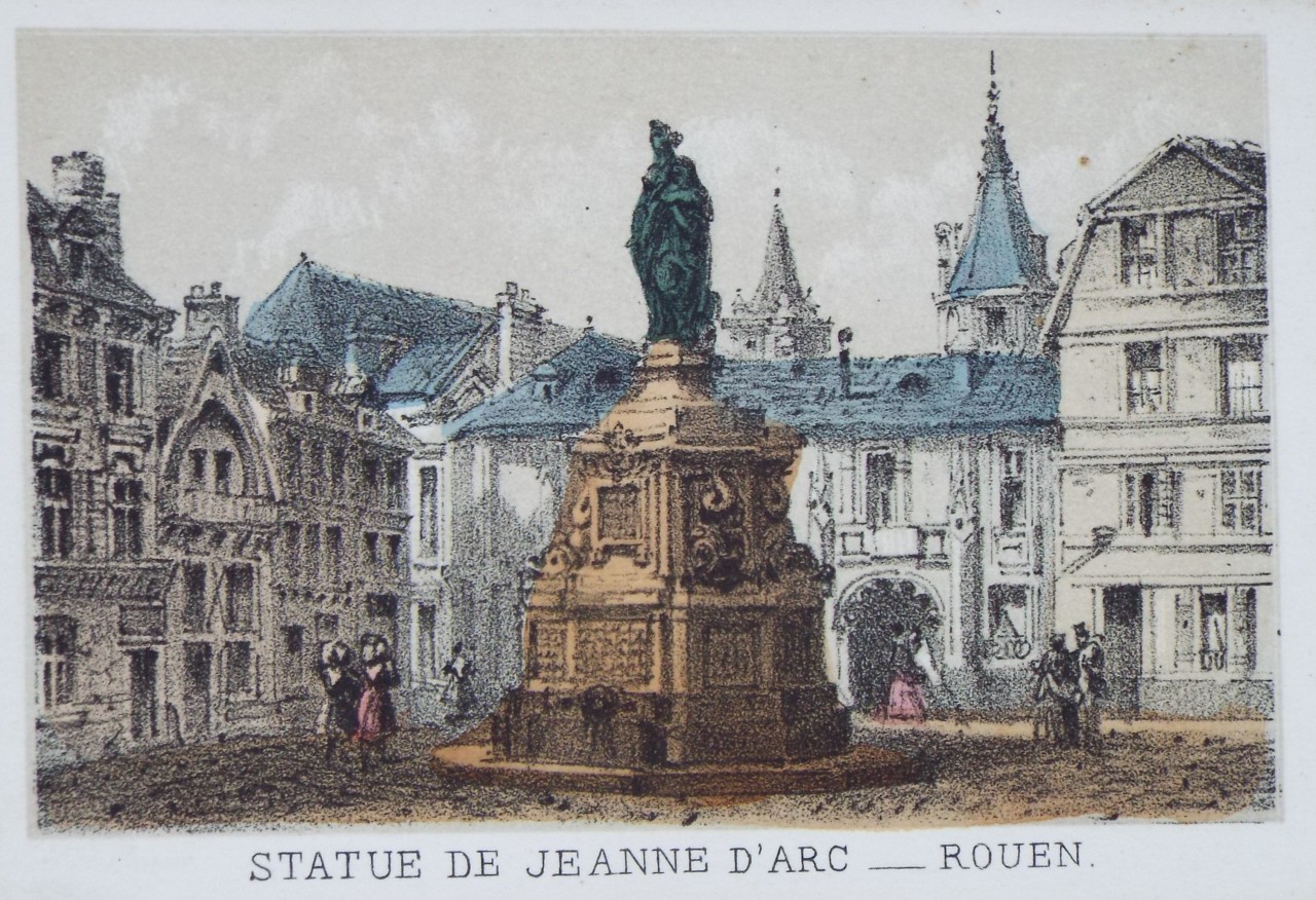 Lithograph - Statue de Jeanne d'Arc - Rouen.