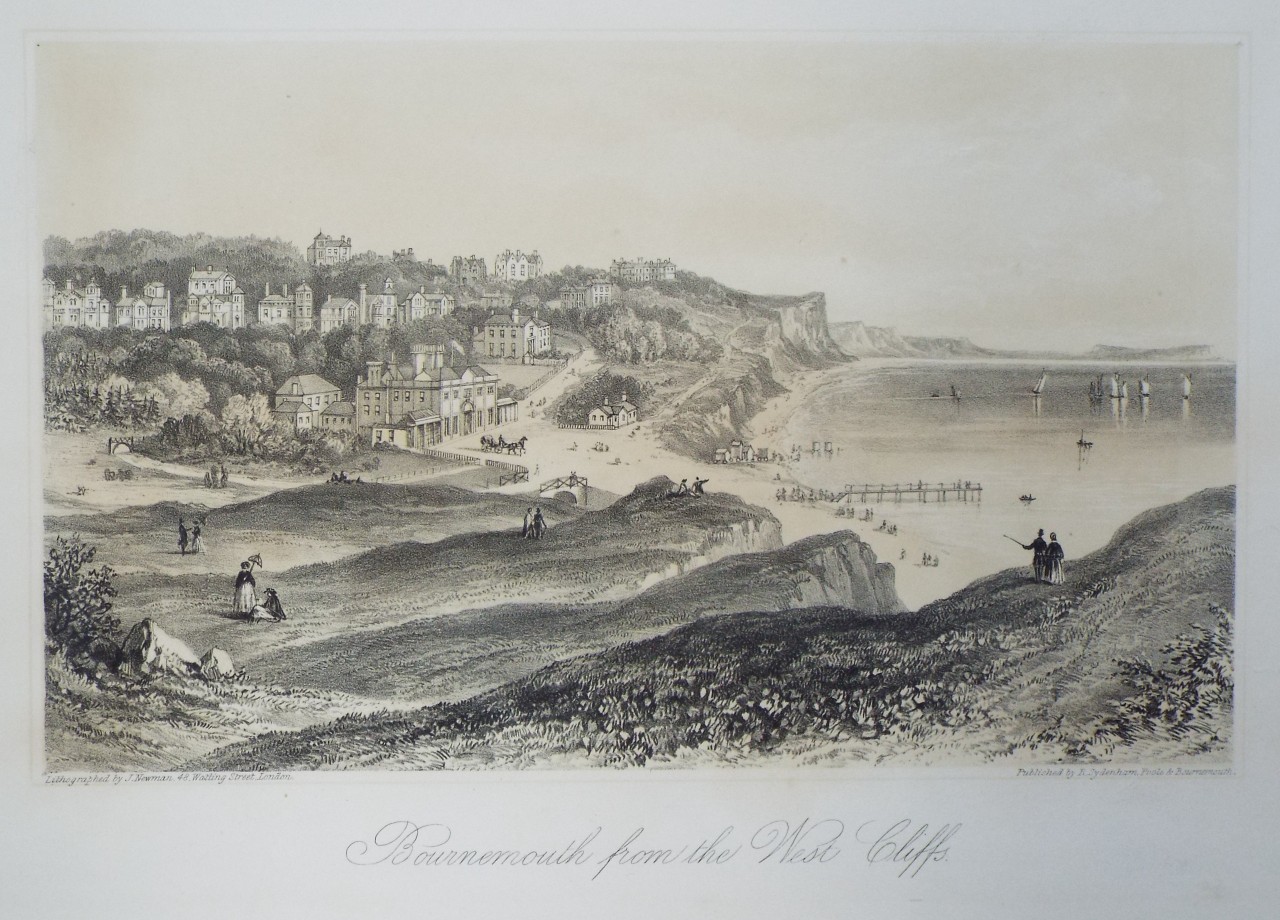 Lithograph - Bournemouth from the West Cliffs. - J.