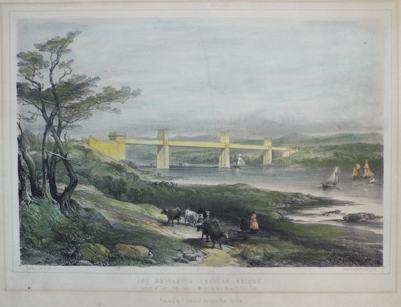 Print - The Britannia Tubular Bridge - Hawkins