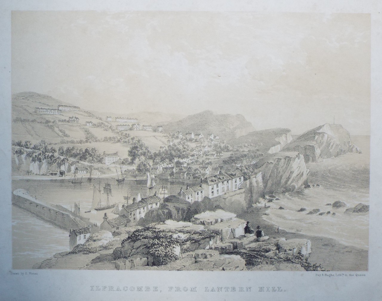 Lithograph - Ilfracombe, from Lantern Hill. - Vivian