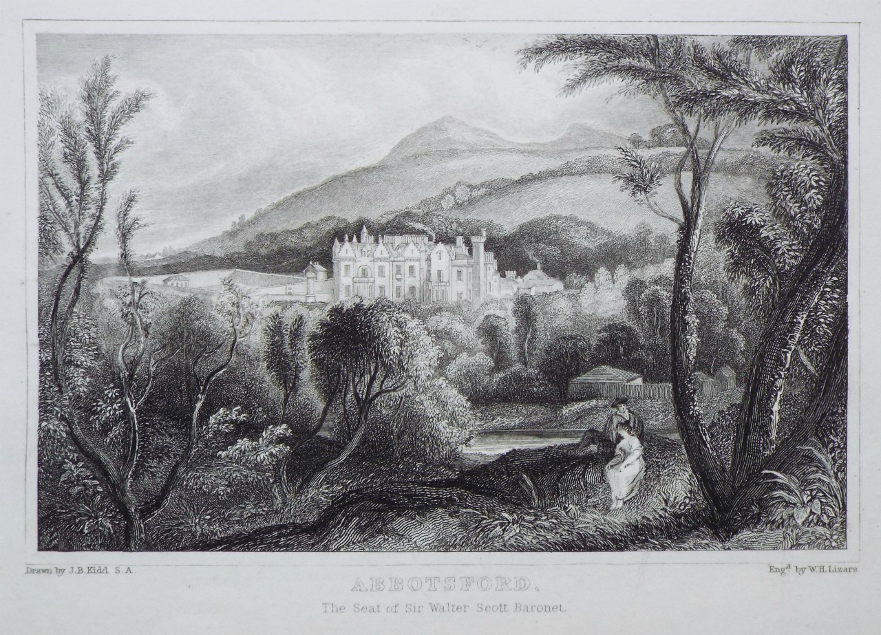Print - Abbotsford. The Seat of Sir Walter Scott Baronet. - Lizars