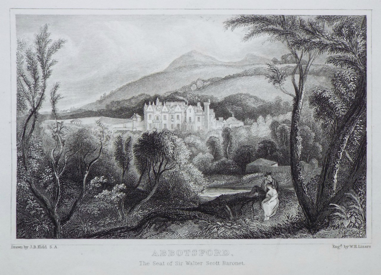 Print - Abbotsford. The Seat of Sir Walter Scott Baronet. - Lizars