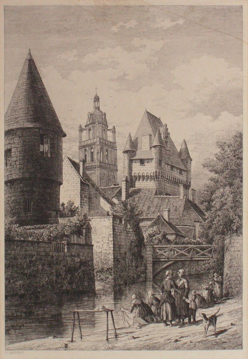 Etching - (Loches) - Queyroy