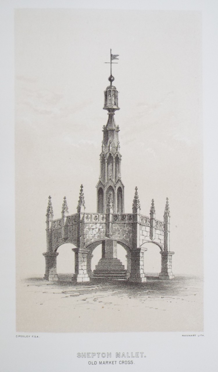 Lithograph - Shepton Mallet. Old Market Cross. - 