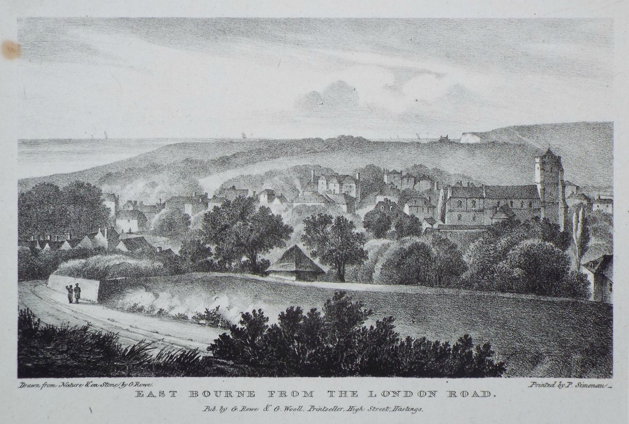 Lithograph - East Bourne from the Lonson Road. - Rowe