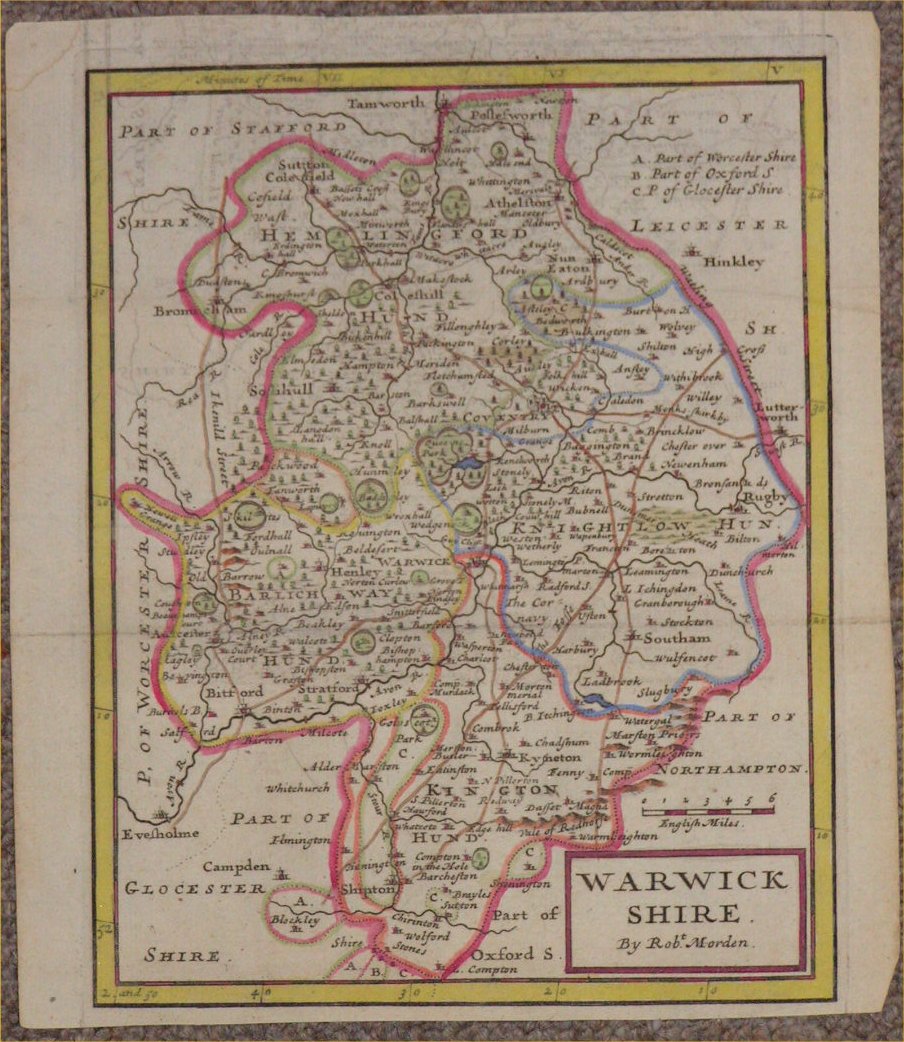 Map of Warwickshire - Morden