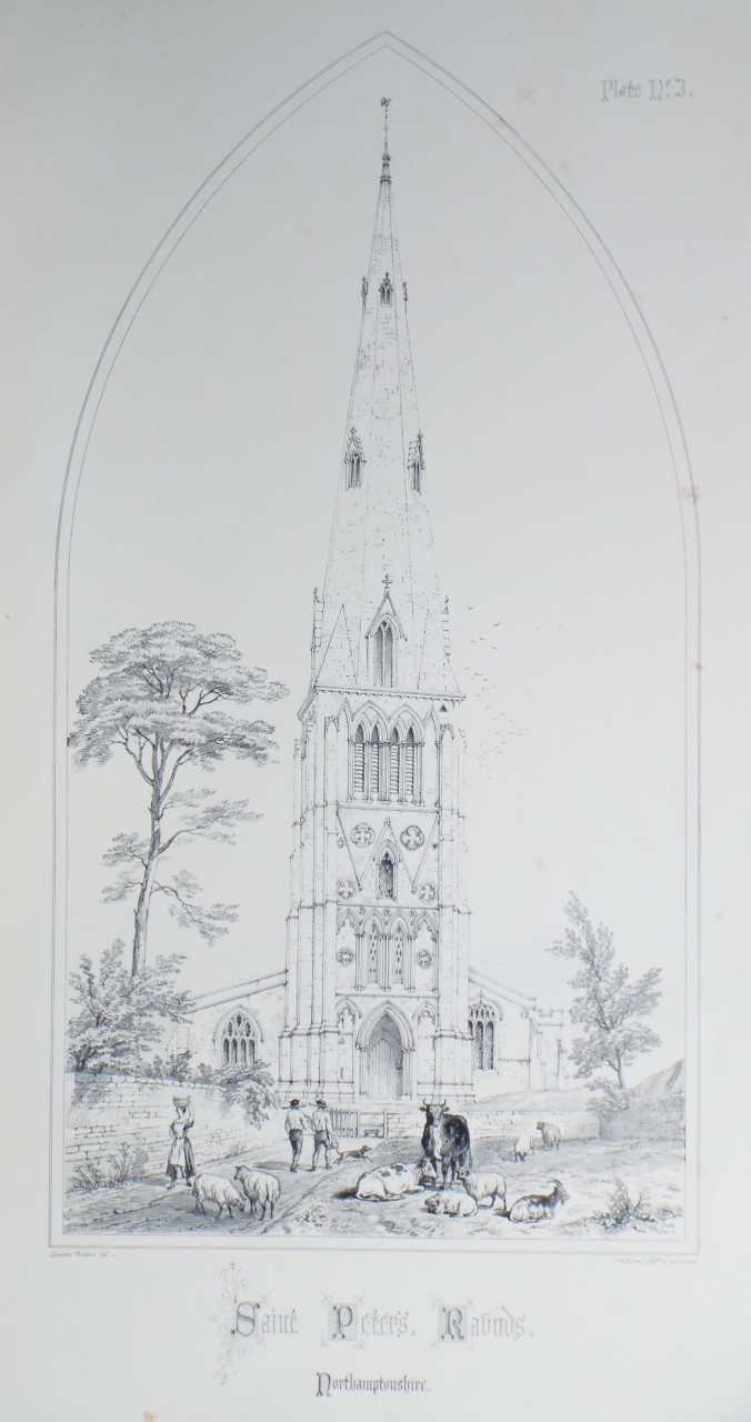 Lithograph - Saint Peter's, Raunds, Northamtonshire. - Butler