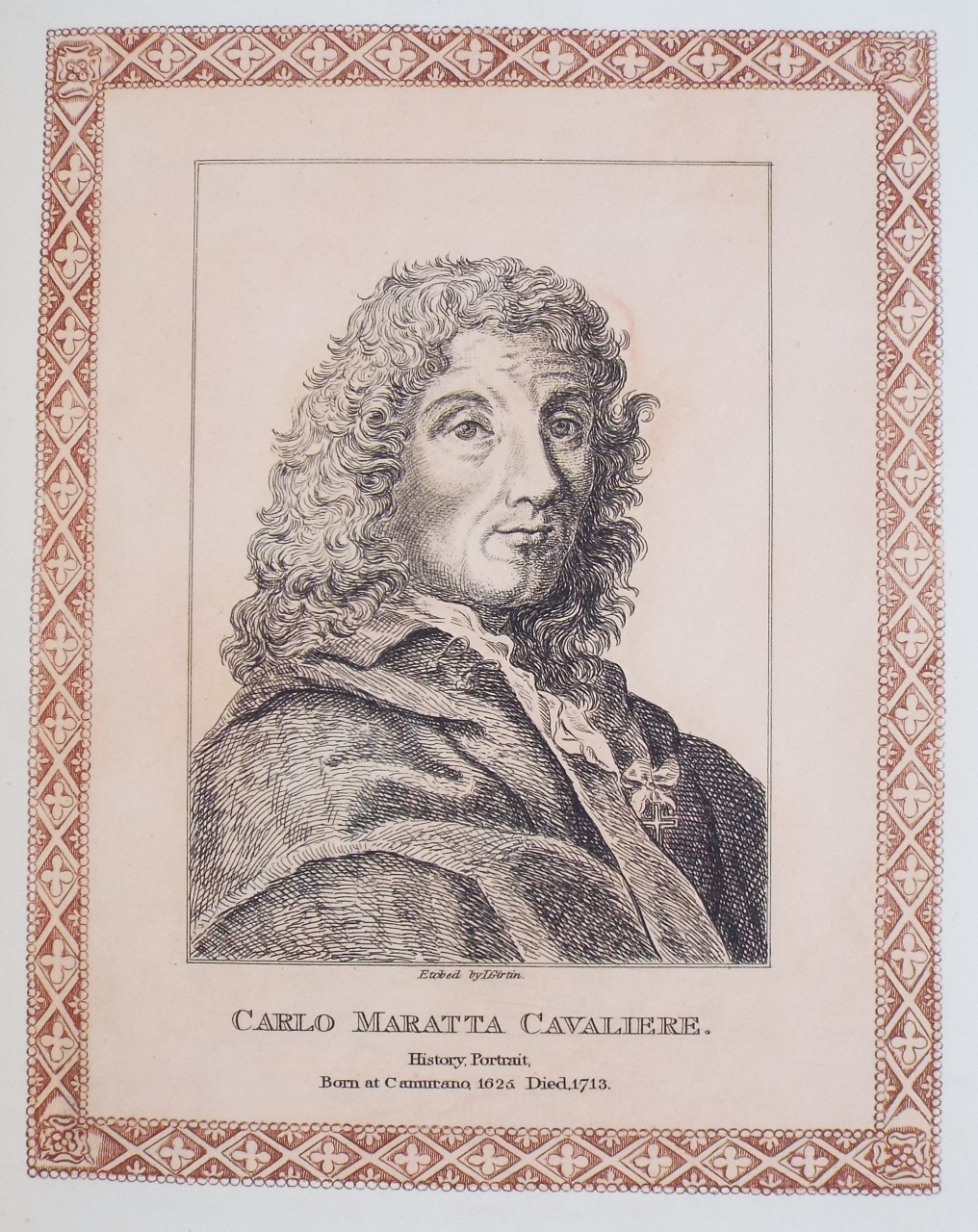Etching - Carlo Maratta Cavaliere. - Girtin