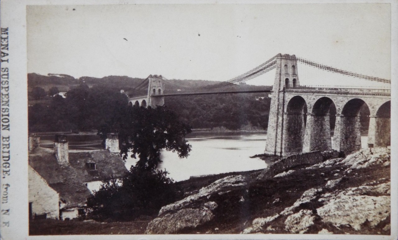 Photograph - Menai Suspension Bridge from N.E.