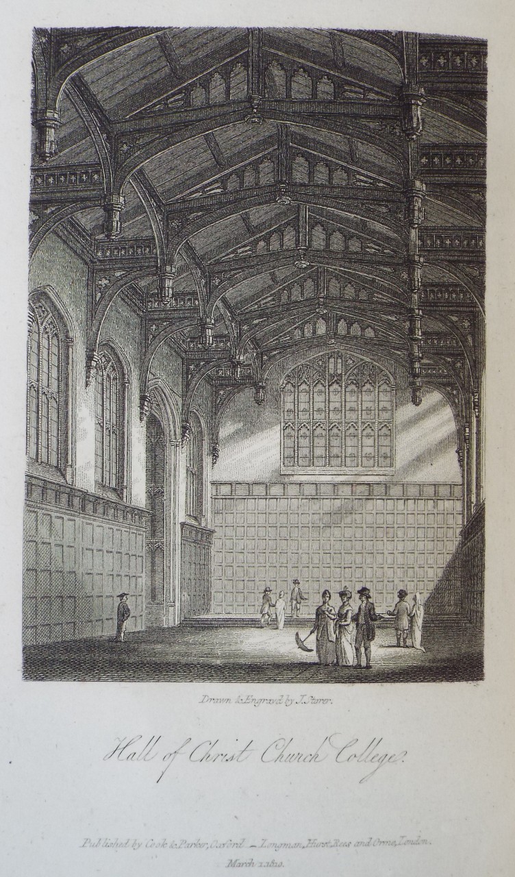 Print - Hall of Christ Church College. - Storer