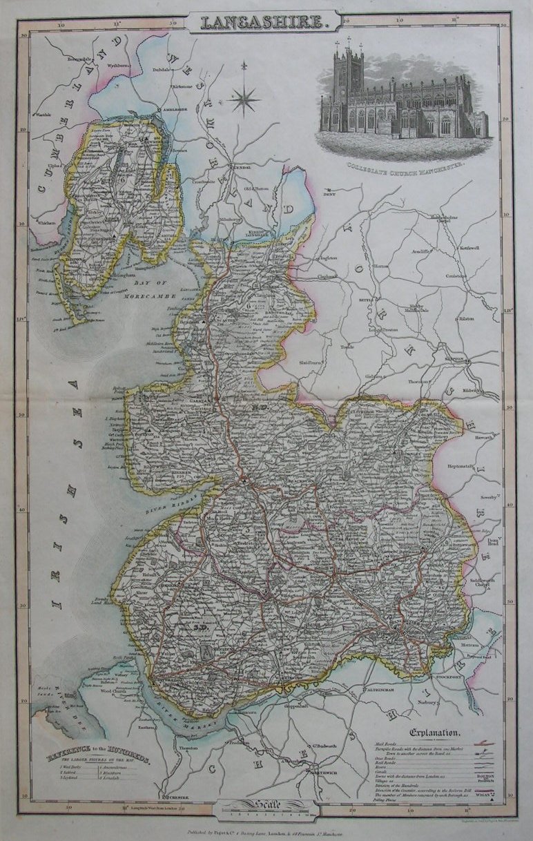 Map of Lancashire - Pigot
