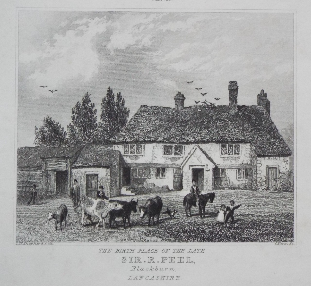 Print - The Birth Place of the Late Sir. R. Peel, Blackburn, Lancashire.