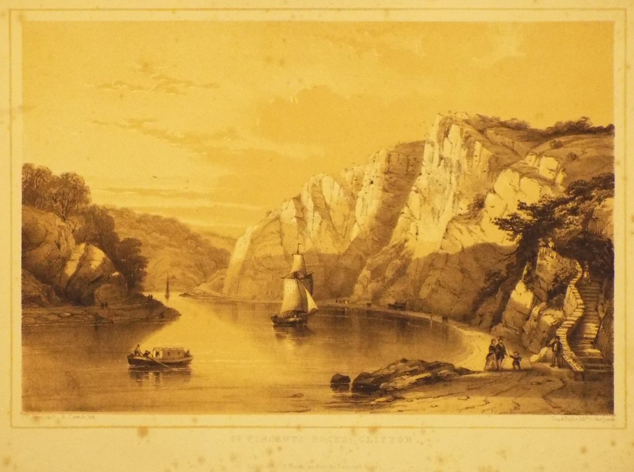 Lithograph - St. Vincents Rocks, Clifton. - Hawkins